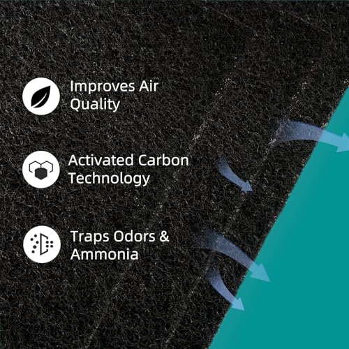 MEDUWEDU 10-Pack 4.5" x 6.5" Carbon Filter Pads for Covered Cat Litter Boxes – Odor Control Replacement Liners for Enclosed Litter Systems - color: Vn Filters