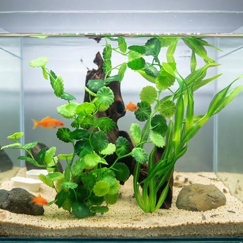 Aquarium Artificial Plants 2 Pack – Tall Realistic Fish Tank Plants Decor with Stable Base, Safe Soft Leaves for Betta, Guppy, Shrimp & Tropical Fish, Natural Aquascape Decoration for Aquarium - color: 2pack-green Plants