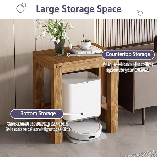 Customizable Solid Wood Fish Tank Stand, Indoor Storage Rack for Home, Office & Hotel, Non-Slip Foot Pads, Perfect Size 50x45cm (19.7x17.7in) - size: 50x45cm/19.7x17.7in