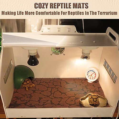 Tfwadmx 2 PCS Reptile Carpet Sand Mat Pet Terrarium Liner Lizard Bedding Mat Substrate Leopard Gecko Tank Accessories for Tortoise Turtle Snake Chameleon with Tweezers 16x23In - size: M:15.7"x23.6"(2Pcs)