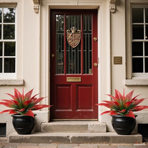 Artificial Agave Faux Agave Fake Greenery 18In Outdoor Artificial Plant Fake Plant for Indoor Home Decoration Plastic Plant Outdoor Decoration Front Porch Decor Simulation Plants 2Pack（Red） - color: 18''red