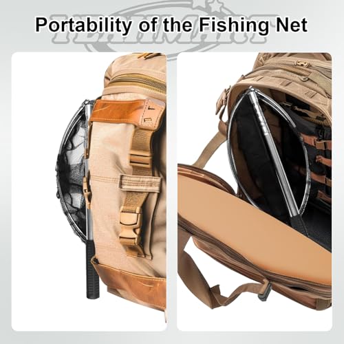 Yeahmart Fishing Landing Net with Telescopic Aluminum Handle Pole, Collapsible Nylon Mesh Minnow Fish Net for Saltwater & Freshwater, Portable Fishing Gear for Kids, Men, Women, Extends 21-75 Inches - style: 61.4" Full Length (4 Sectional Handle-round)