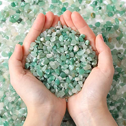 MAIBAOTA Natural Green Aventurine Crystal Quartz Rocks Chips Vase Filler Rocks for Succulent Plant Small Fish Tank Aquarium Gravel Decorative Pebbles Stones(200 gram) - color: Green-aventurine, size: 0.45 Pound