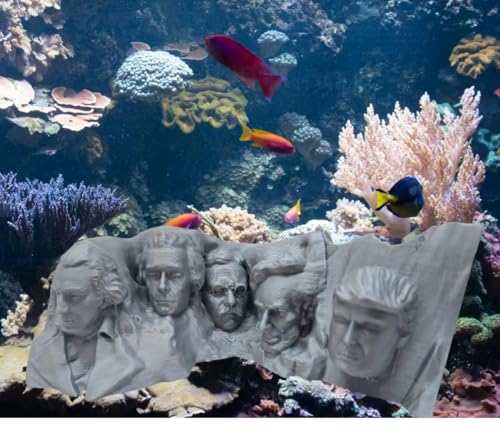 Aquarium Decor Mount Rushmore with Trump Decor for Fish Tank or Betta Fish Trump Head Make America Great Again Patriotic Decor for Tank