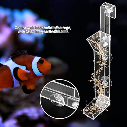 Acrylic Shrimp Feeding Tube, Shrimp Feeder Transparent Glass Shrimp Feeding Dish Tray with Suction Cups for Fish Jar Aquarium Crystal Shrimp Crabs Clams