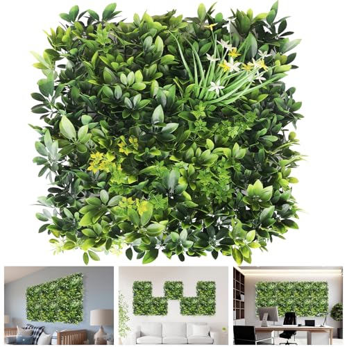 TANG 20"x20"-1PC Artificial Greenery Boxwood Panels Grass Wall Panel, Faux Privacy Fence Ivy Screens Backdrop Fake Hedge for Indoor Outdoor Wedding Décor, Style-6 - color: 20"x20" Panel-6, size: 20"x20"