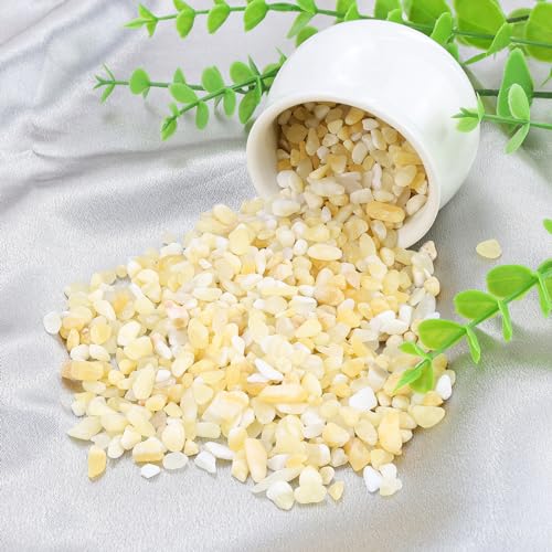 ZHIYUXI Yellow Jade Crystal Chips Bulk Fish Tank Decorations Aquarium Rocks Gravel Vase Filler Stones Crystals for Candle Making Witch Kit Gravel for Plants Quartz Sand Gemstone 0.44 lbs - color: R# Yellow Jade, size: 0.44lbs