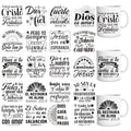 Christian UV DTF Cup Wraps - 20 Sheets Spanish Bible UVDTF Decals for 16 OZ Glass, Inspirational UV DTF Stickers for Women, Black Rub on Transfers for Water Bottle Mug, DIY Church Gifts - style: Black Spanish Bible