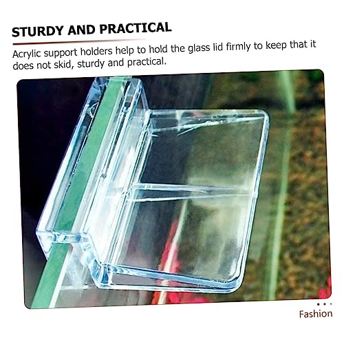 Happyyami 8pcs Acrylic Aquarium Lid Support Racks for Tanks Fish Tank Cover Clips to Prevent Fish Jumping and Safe Design for Optimal Temperature Control