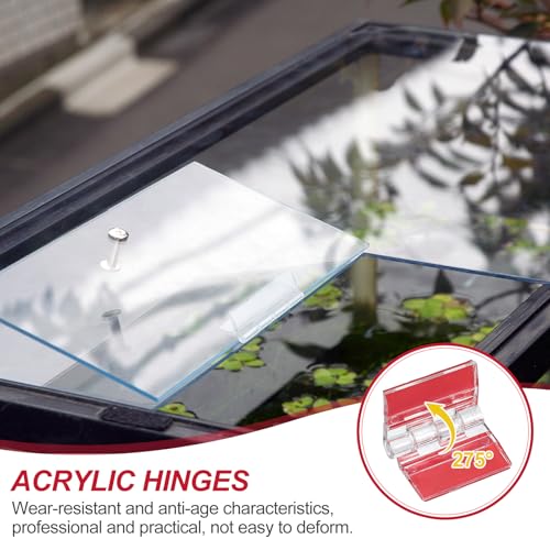 MECCANIXITY Small Acrylic Hinges Plastic Self-Adhesive Clear Hinge 35 x 25mm Continuous Piano Folding Hinges for Aquarium Lid Crafts Display Stand Pack of 8 Transparent - size: 35 x 25mm