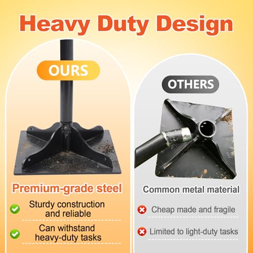 Heavy-Duty Steel Tamper, 8x8 Inch Laborsaving Ergonomic Hand Soil Tamper, Garden Landscaping Tool for Ground & Gravel Leveling Dirt Compactor, 48 Inches Total - style: 8x8 Inches