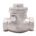 1/2 Inch Swing Check Valve - WOG 200 PSI Stainless Steel SS304 CF8M NPT - size: 0.5 Inch, style: Swing
