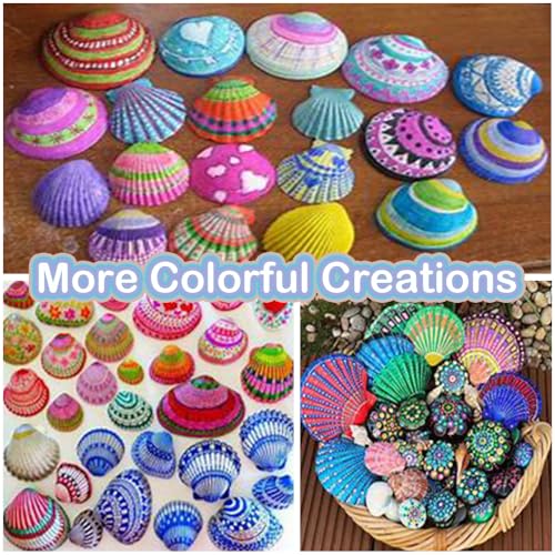 68 Pcs Small Natural Scallop Seashells 1-1.5 Inch Decorative Sea Shells for DIY Painting Projects,Coastal Crafts,Beach Theme Decor,Wedding Centerpieces, Aquarium,Vase Fillers,White,Colored Mix - color: White/Small