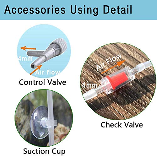 Aquarium Air Stone Disk Kit, Fish Tank Bubbler High Effect Nano Round Disc Air Diffuser for Fish Bowl Oxygenation in Both Freshwater and Saltwater Tanks Hydroponic (5.35inch fits for 60-130 Gallon) - size: 5.35inch fits for 60-130 Gallon