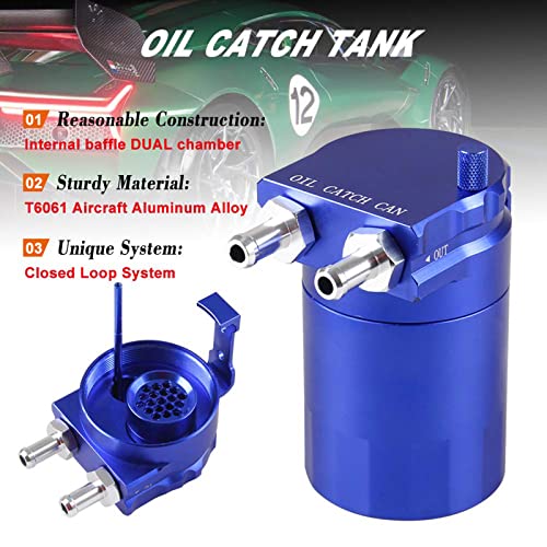 RULLINE Universal 350ml Oil Catch Can Tank 0046 Aluminum Polish Baffled Reservoir Blue - color: Blue, size: Basic version