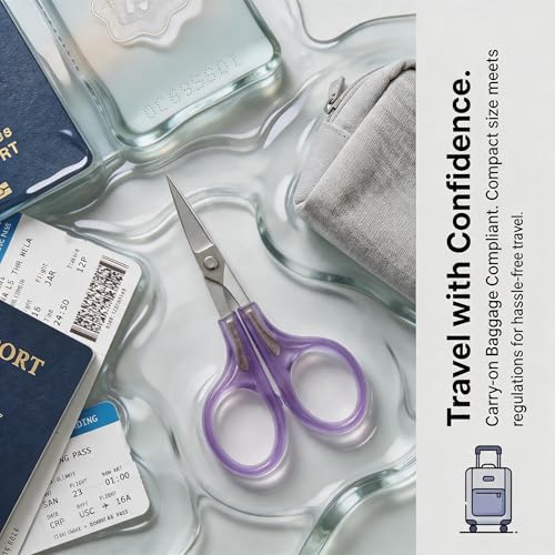 PAFASON Small Travel Craft Scissors Set Straight Curved Precision Tip All Purpose for Scrapbooking Quilting Sewing Knitting Embroidery Cross Stitch Crochet Thread Yarn Paper Detail Cutting Safety Case - style: Contemporary