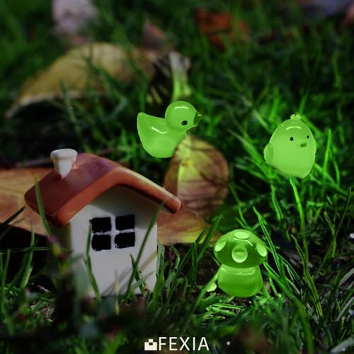 FEXIA 100 Pcs Mini Resin Ducks 6 Types Bulk to Hide Luminous Mini Resin Animals Glow in The Dark for DIY Garden Combination Sets for Micro Landscape Aquarium Party Decor - color: 6 Kinds-100pcs