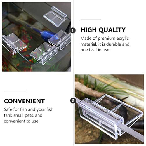 Mipcase 20pcs Acrylic Support Bracket for Fish Tank Covers Clips for Aquariums Easy Installation Compatible