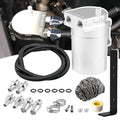 RULLINE Universal 350ml Reservoir Tank Oil Catch Can Tank 0046 Aluminum Polish Baffled Reservoir with Bracket Silver - color: Silver, size: Upgraded version with bracket