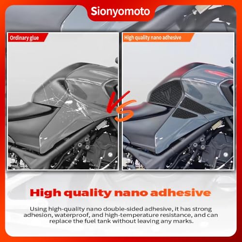 Fuel Gas Tank Pad Protector Stickers Decal Set Compatible with MT-03 MT03 MT-25 MT25 2020 2021 2022 2023 2024 2025- Anti-Slip Protective Kit, Black | 7-Piece