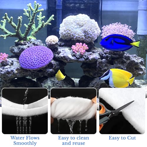 MAQIHAN Aquarium Filter Pad – Aquarium Filter Media 39.4 x 11.8in Aquarium Filter Floss for Freshwater & Saltwater Fish Tanks, Ponds, Turtle, Water Polishing Pad for Clear Water