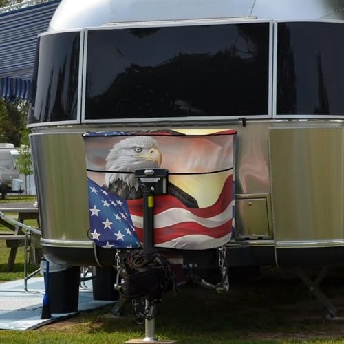 American Flag Eagle Gas Cylinder Cover Travel Trailer Propane Tank Cover Protects Propane Tanks During Travel,Camping All Weather Protection - color: American Flag Eagle-3, size: S(20LB)