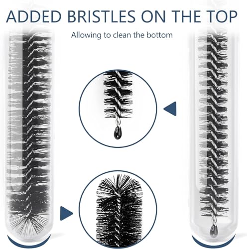 Straw Cleaner Brush Set, 12 Pieces Botthle Cleaning Brush and Nylon Tube Brush Brush, 11.8 Inch Long Cleaning Brush Kit for Water Bottle, Straws on Tumbler, Sippy Cup, Tea Pot Spout - color: 11.8 Inch Black Cleaning Brushes