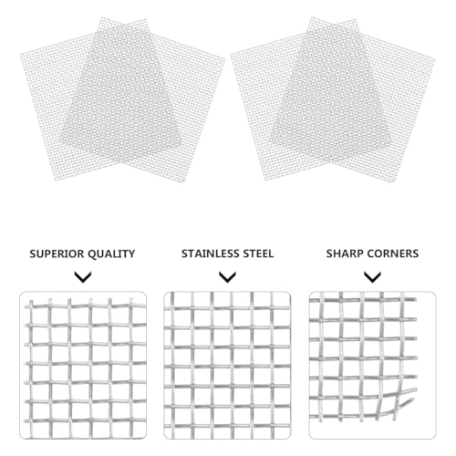 balacoo 10pcs Aquarium Mesh Screen Stainless Steel Wire Mesh Pad Fish Tank Plants Moss Net for Aquatic Plants Decor