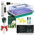 Seed Starter Kit with Grow Lights & Heat Mat – 40-Cell Seed Starter Tray, Humidity Dome, Soil Moisture Meter & Sticky Gnat Traps – Indoor Greenhouse & Plant Propagation Station