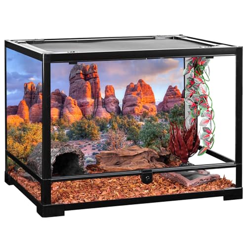 YongFoto Reptile Tank Terrarium Background 24x16 inch Desert Rocky Bush Thorns Western Wilderness Reptile Habitat Background Bearded Dragon Fish Tank Aquarium Polyester Backdrop - color: Orange-3, size: 24 x 16 in