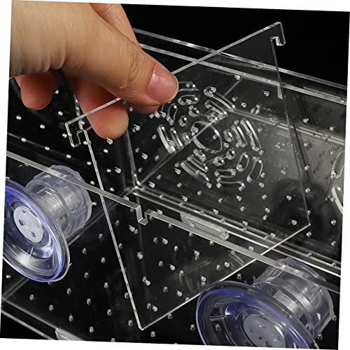 POPETPOP Aquarium Fry Box Acrylic Fish Breeding Box Cups for Isolation and Nursery and Non-deformable Fish Tank Accessory for Improved Survival Rates