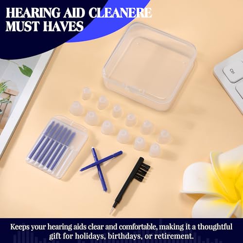 Hearing Amplifier Cleaning Tools, Compatible with Audien Hearing Aid Kit Includes 6 Sizes Silicone Dome, Cleaning Brush with Screwdriver Wax Guards Filter and Carrying Case(10 Pcs)
