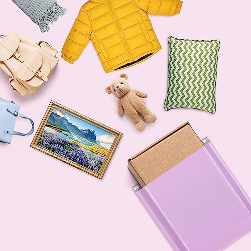 Fuxury Large Poly Mailers 24x24" 300 Pcs, Bulk Shipping Bags for Clothing, Strong Adhesive Shipping Envelopes for Small Business Suppliers,Waterproof Mailers Poly Bags Mailing Envelopes LightPurple - color: Light Purple, size: 24x24" 300pcs