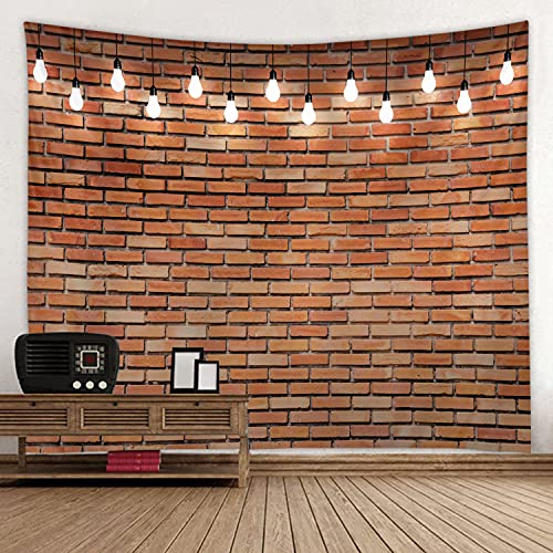 WODEJIA Red Brick Wall Print Fabric Tapestry Decorative Wall Art Tablecloth Bedspread Picnic Blanket Beach Throw Blanket Multifunctional for Bedroom Hall Dormitory Living Room Hanging 91 x 71 inches - color: Red Brick Wall, size: 91"L x 71"W
