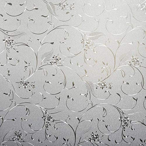 Niviy Static Cling Non-Adhesive Window Film Frosted Glass Film Bathroom Door Glass Decoration Window Film Privacy Covering (11.8"x 78.7") - color: Pure, size: 11.8'' x 78.7''