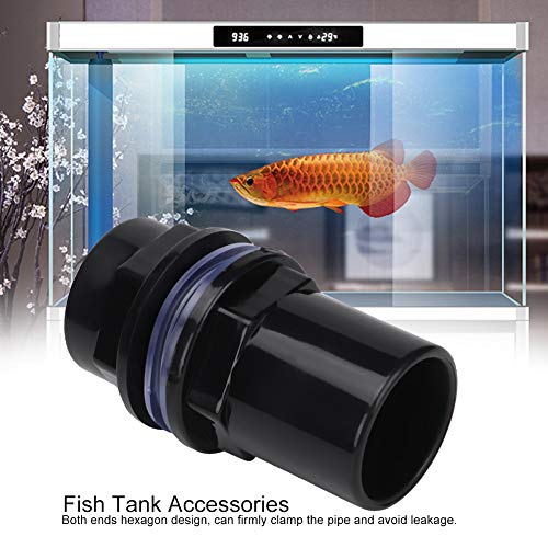 5Pcs PVC Aquarium Pipe Connector, 25mm Straight Tube Joint, Black Water Fitting for Fish Tank Filter System, Leak Proof Design (1.3in) - size: 1.3in