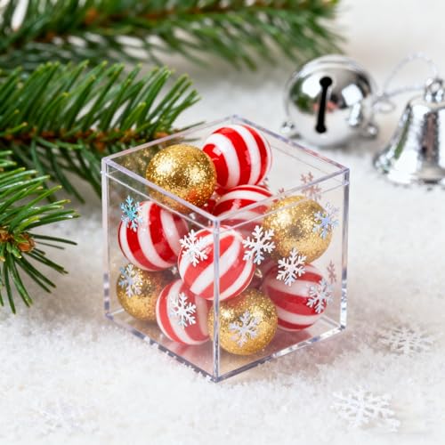 Acrylic Box Clear Boxes for Display Acrylic Candy Boxes with Lid Plastic Square Cube Home & Office Storage Box Wedding Party Favor - size: 3.4 x 3.4 x 3.4 Inch