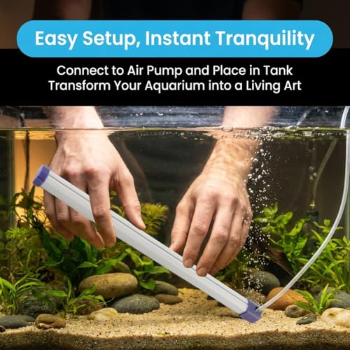 13.8 Inch Aquarium Bubble Strip, Bubble Curtain Wall Aquarium Air Stone Kit, Quiet Oxygen Diffuser, Fish Tank Bubbler Decorations for Freshwater Saltwater - size: 13.8 Inch