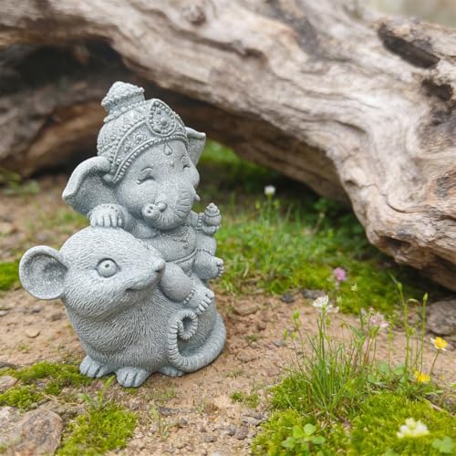 Small Elephant Statue Sandstone Figurine Hindu Meditation Buddha Sculpture for Fish Tank Aquarium Decoration (D) - color: D