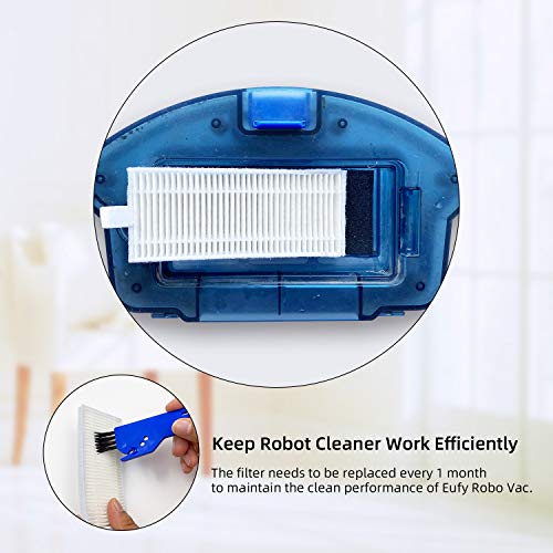 Spare Accessories Compatible with eufy 11S, 25C, 30C Slim Robotic Vacuum Cleaner NOT for Max/G/L Series Replacement Parts Include: 1 Roller Brush 6 Edge Brushes 6 Filter Foam Kit - style: Standard Kit
