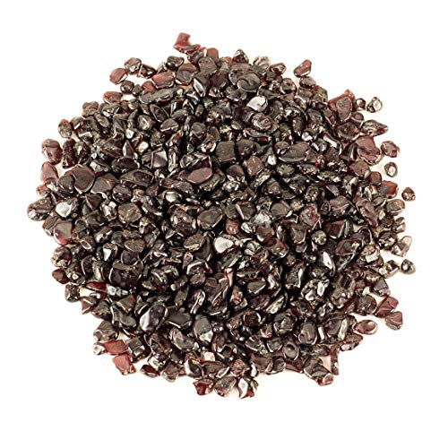 Cherry Tree Collection 1/2 Pound Polished Tumbled Gemstone Chips, Pebbles, Crystal Chips Bulk for Jewelry Making, Healing, Plants, Succulents, Aquariums, Decoration, Chakra (Garnet) - color: Garnet
