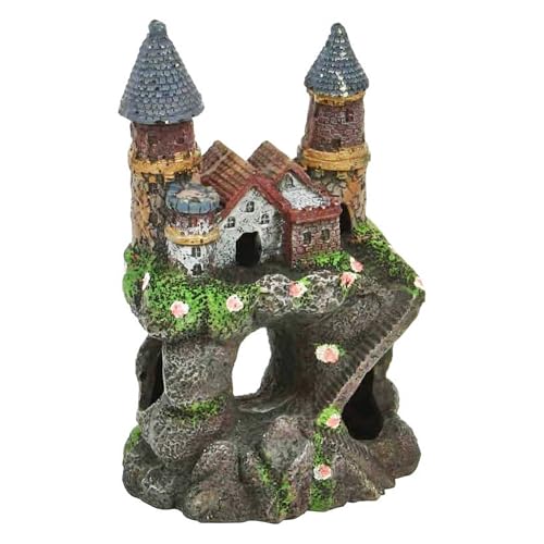 Penn-Plax Age-of-Magic Enchanted Castle Aquarium Decoration – Safe for Freshwater and Saltwater Fish Tanks – Small - size: Small