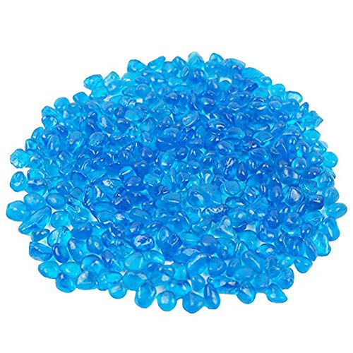 OMEM Big Blue Glass Crystal Stone,Aquarium Stone,Fish Tank Gravel,Vase,Plate Planting,Aquarium Decor(A Pack of 500, Blue) - color: Blue, size: A Pack of 500