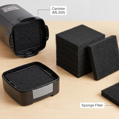 Aquarium Bio Filter Media Sponge, 6 Pack, 6.3 x 5.5 x 0.8 inch | Foam Filter Pad, Compatible with ML350 Fish Tank Filter, Replacement