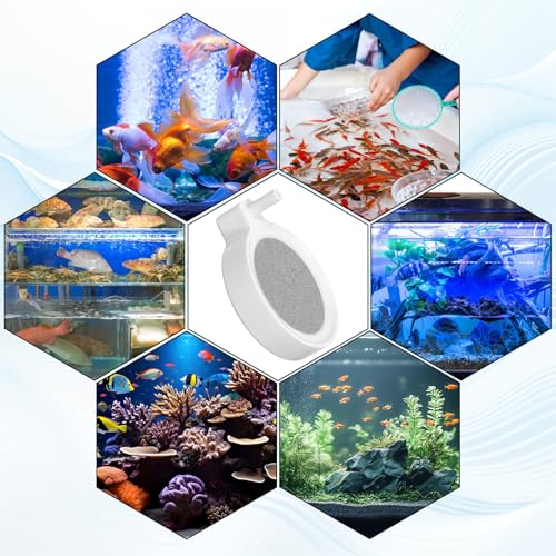 2 Inch Fish Tank Nano Air Stone, Nano Fish Tank Bubbler, High Dissolved Oxygen Diffuser, Ultra Quiet Airstone, Aquarium Bubbler for 5 to 30 Gallon Tanks(No Air Pump and Air Tube)