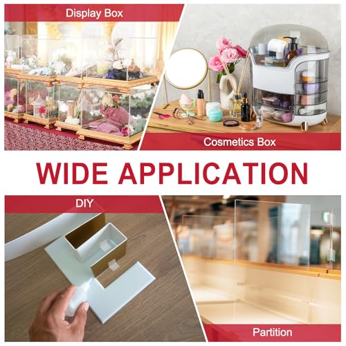 MECCANIXITY Small Acrylic Hinges Plastic Self-Adhesive Clear Hinge 35 x 25mm Continuous Piano Folding Hinges for Aquarium Lid Crafts Display Stand Pack of 8 Transparent - size: 35 x 25mm
