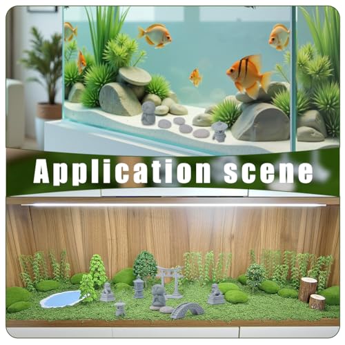NBEADS 11Pcs 7 Styles Mini Zen Garden Accessories, Garden Decor Micro Landscape Fish Tank Lion Bridge Door Pagoda Figurines for Landscape Balcony Garden Fish Tank Decoration