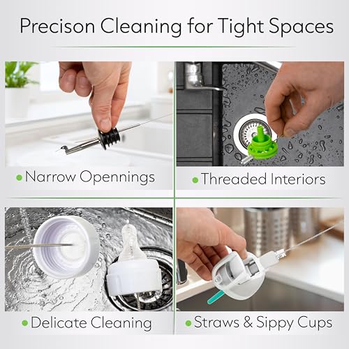Straw Cleaning Brush Set – 10 Pack, 8-Inch Nylon Tube Pipe Cleaners in 10 Different Sizes, Reusable for Bottles, Pipes & Kitchen Use