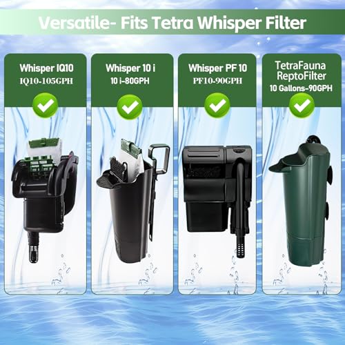 Medium Filter Cartridge Replacement for Tetra Whisper Bio-Bag Filters Cartridges, 16 PCS Fish Tank Filters Compatible with Tetra Whisper Filters 10i / IQ10 / PF10 and TetraFauna ReptoFilter