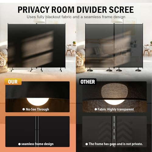 Room Divider Panel, Siebwin 2 Panel Folding Privacy Screens with Wider Feet, 8 Ft Portable Room Partition for Room Separator, Room Divider Screen Partition Room Dividers Freestanding - size: 2 Panel 8FT W